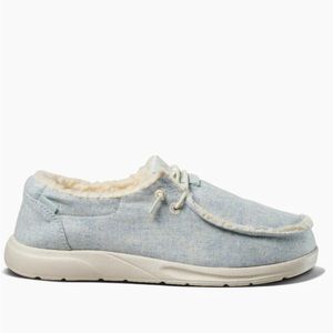 Reef Cushion Coast Cozy Faux Shearling Blue Shoe Size 9.5